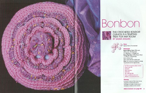 Crochet boudoir cushion 43cm - boudoir,