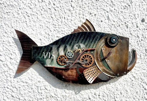 Handmade sculpture fish - sculpture,