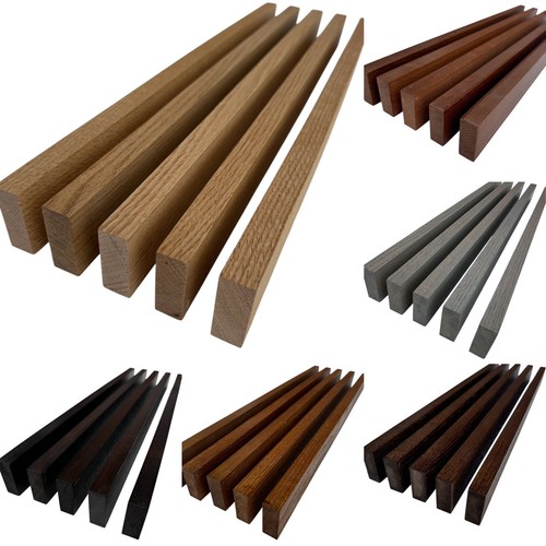 Solid oak sapele slats wall - solid,