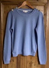 Brand New Women's Boden Blue Textured Jumper With Applique Size S