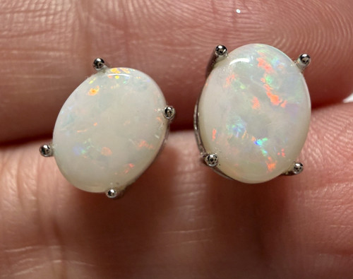 Solid opal ear studs - ear,