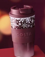 Costa Coffee Snowflake Maroon Travel Cup - Brand New - Christmas 2025
