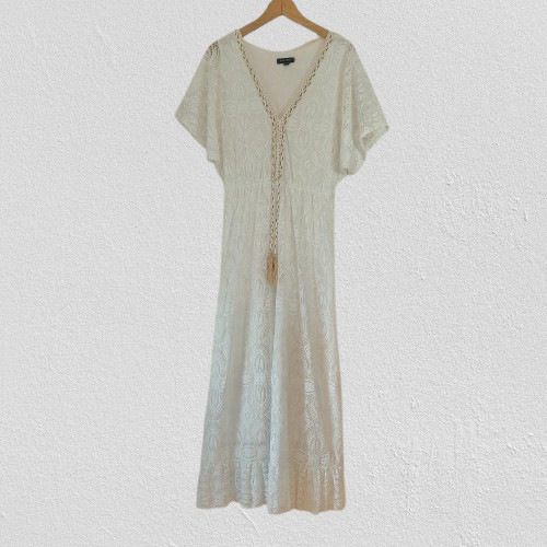Blue vanilla white lace maxi - blue,