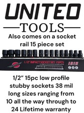 15PC 1/2"Inch Dr IMPACT Socket