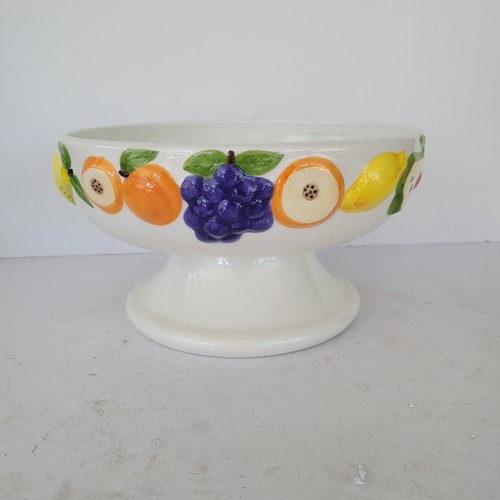 Ceramic pedestal fruit bowl - ceramic,