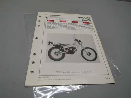 1986 honda tlr200 - honda, oem