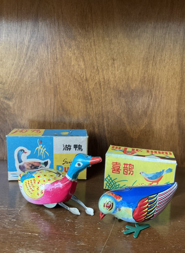Vintage tin clockwork swimming - vintage,