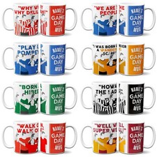 Personalised Football Fan Mug Cup Team Song Birthday Valentines Day Gift TFM
