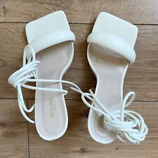PLT White stiletto lace up heels square toe. Worn twice only good condition.