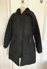Vintage Canada Goose Rossclair Down Filled Black Long Padded Parka Coat. M