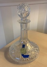 Thomas Webb Crystal "WELLINGTON" Ships / Captains Decanter - 10-1/4" Tall