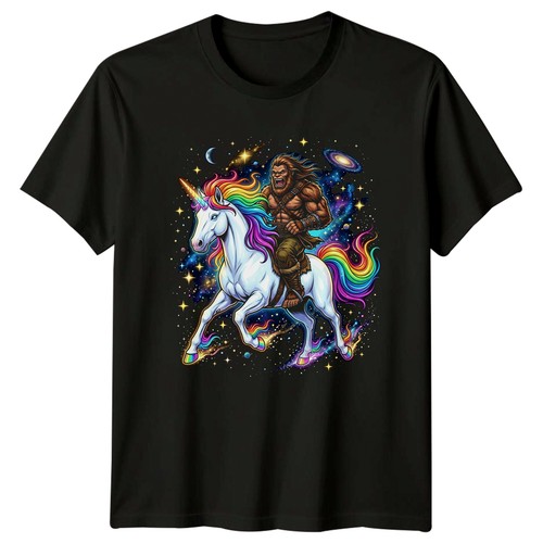 Bigfoot riding rainbow - bigfoot,