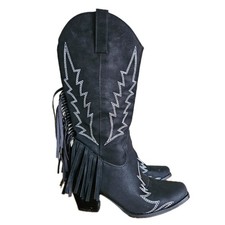 Black Cowboy Boots Size 36