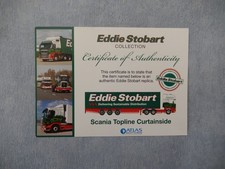 ATLAS EDITIONS-WORLD OF STOBART-CERT OF AUTHENTICITY.(SCANIA  TOPLINE C/SIDE)