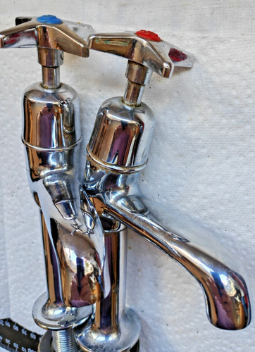 Pair vintage chrome - vintage, high-neck