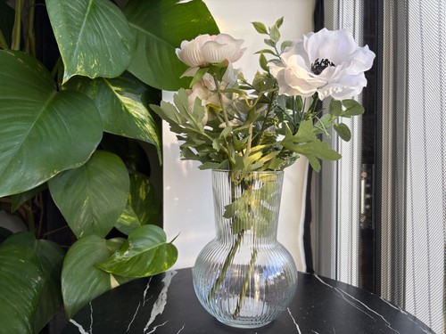 Clear glass vase 17cm modern - vase,