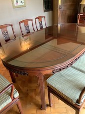 Solid Rosewood Dining Table with 8 chairs and matching sideboard