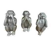 SILVER ART 3 WISE MONKEYS