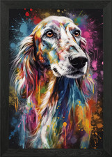 Saluki painting framed wall - saluki,