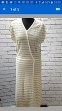 Dress original vintage 1980's green and white stripped velour  vintage size 12