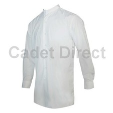 Forces White Collarless Mess Dress Tunic Shirt