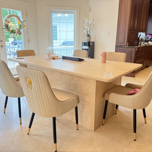 Leather dining chairs set - leather, of