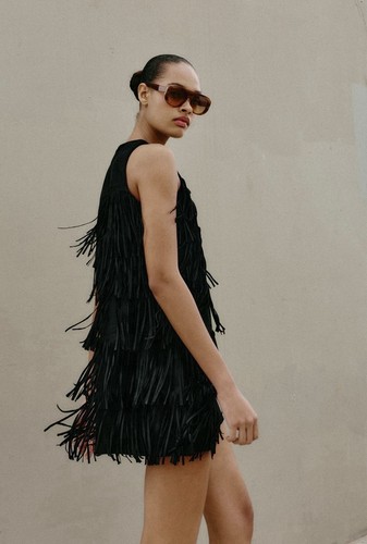 Zara fringed faux - fringed,