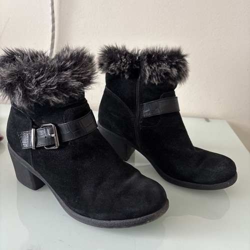 Lotus black suede style faux - lotus,