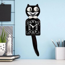 Black Lady Cat Clock by Kit
