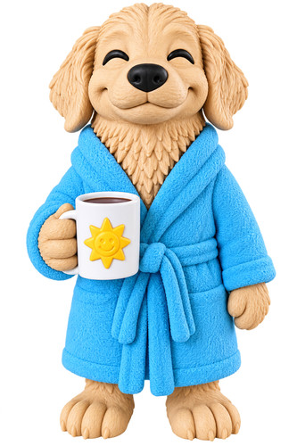 Cute golden retriever - golden, coffee