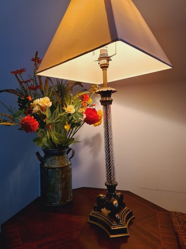 Vintage brass crystal - brass,