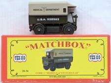 Matchbox Code 2 Yesteryear Walker Electric Van YEX-08 Fire Engine Ambulance 1/36