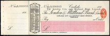 OVERPRINTED 1898 Bank Cheque