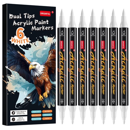 White acrylic paint pens - white,