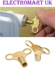 2 X SOLID BRASS RADIATOR BLEED AIR LOCK KEY KEYS PLUMBING EASY GRIP