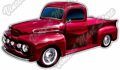 Red pickup truck hot rod - truck,