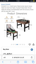  FCOUMY 5 in 1 Multi Game Table,Combo Sports Game Table for Kids Pool Table