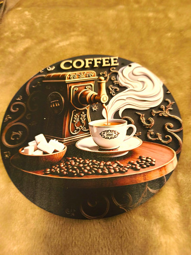 Round hanging wooden - round, coffee