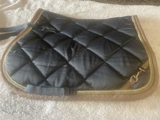 LAURA GARELLI FULL SIZE DRESSAGE SADDLE CLOTH NUMNAH PAD PETROL WITH BIT DETAIL.