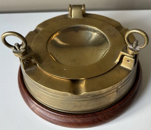 Vintage brass porthole ashtray - porthole,
