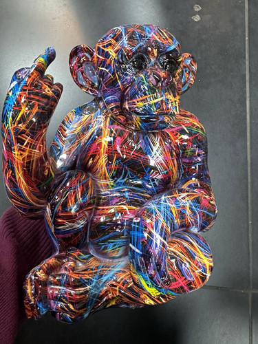 Multicoloured painted monkey - multicoloured,