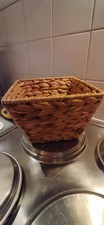 WATER HYACINTH STRONG DEEP METAL AND WICKER STORAGE  BASKET BOX ORGANIZER 