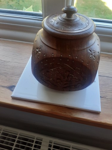 Vintage hand carved wooden box - vintage,