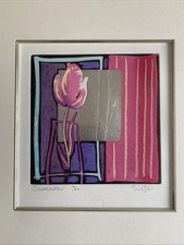 Beautiful Simon Bull Vibrant Floral Etching Limited Edition “Surrender” Signed