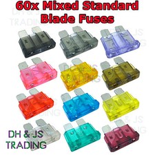 60x Mixed Blade Fuses Assorted
