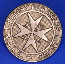St John's Ambulance Brigade SJAB Priory of Wales Cadet badge, 25mm **[28972]