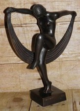 Vintage French Art Deco Style Cold Cast Bronze Dancing Lady