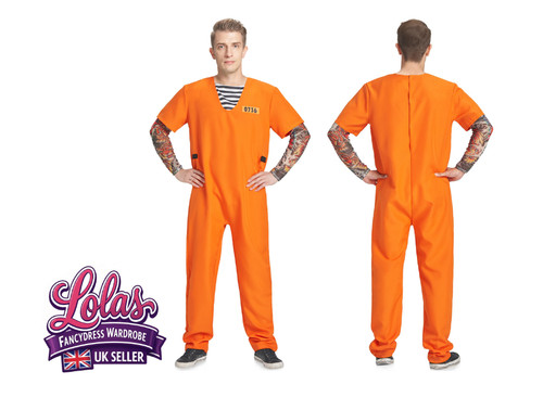 3pc mens orange prisoner - mens,