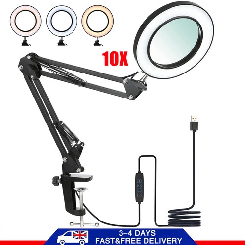 10x magnifier glass led - glass, desk