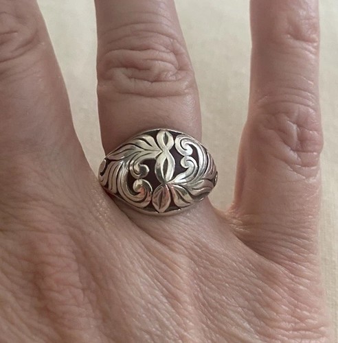 Sterling silver dome ring with - silver,